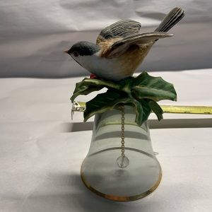 Bird on a branch glass bell